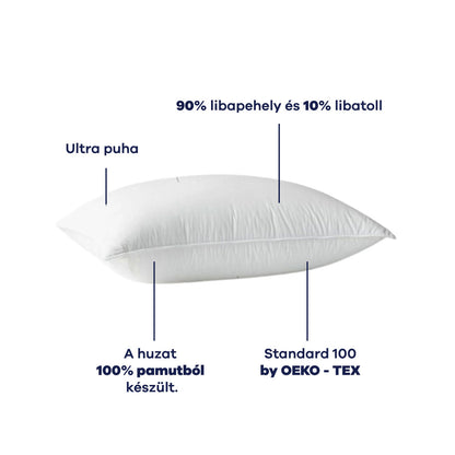 Serene 90% Libapehely Párna – Luxus Fehér pehelypárna - Szunyi